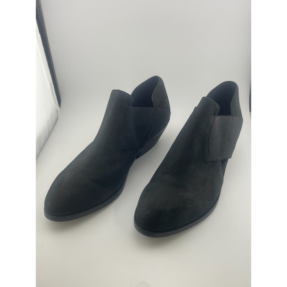 Eileen Fisher Perry black nubuck suede elastic cutout shoes booties sz 7.5 - Picture 5 of 16